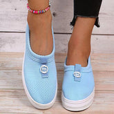 Round Toe Mesh Casual Slip-On Flats Oshnow